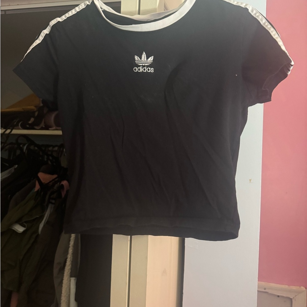 Adidas Black and White Athletic Top